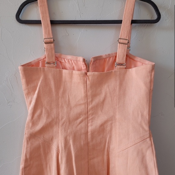 For Love and Lemons FL&L Monika Eyelet Hook Front Mini Dress Pink Small EUC - Picture 9 of 11